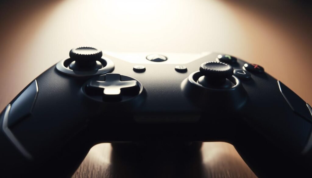 Detailed close-up view of the UTown "Thor's Hammer" game controller, showcasing its intricate design and advanced functionality. The controller is illuminated by soft, directional lighting, emphasizing its sleek metallic finish and high-tech aesthetic. The camera angle provides an immersive perspective, allowing the viewer to appreciate the controller's various buttons, joysticks, and control mechanisms. The background is slightly blurred, creating a sense of depth and focus on the central subject. The overall mood is one of technological sophistication and precision, inviting the viewer to imagine the powerful and responsive gameplay experience of the "Thor's Hammer" trial version. Detailed close-up view of the UTown "Thor's Hammer" game controller, showcasing its intricate design and advanced functionality. The controller is illuminated by soft, directional lighting, emphasizing its sleek metallic finish and high-tech aesthetic. The camera angle provides an immersive perspective, allowing the viewer to appreciate the controller's various buttons, joysticks, and control mechanisms. The background is slightly blurred, creating a sense of depth and focus on the central subject. The overall mood is one of technological sophistication and precision, inviting the viewer to imagine the powerful and responsive gameplay experience of the "Thor's Hammer" trial version.